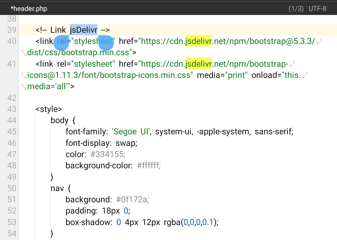 gambar Implementasi penggunaan jsDelivr pada website didenstore.net