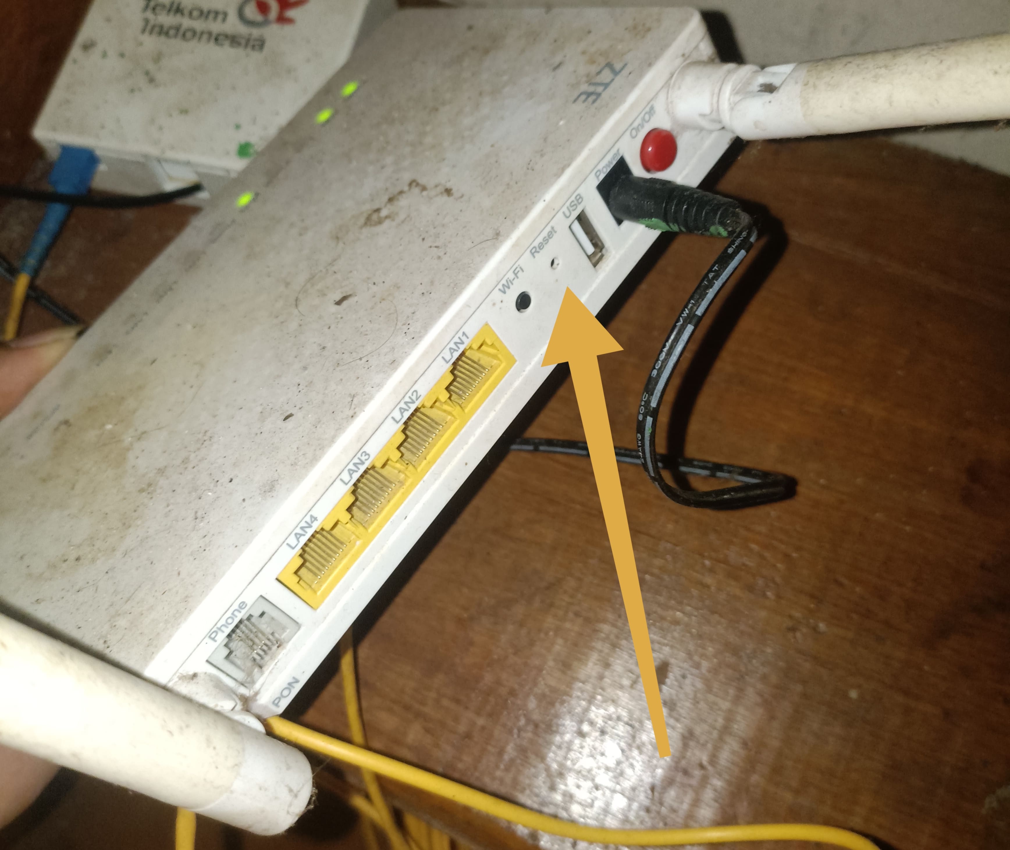 Letak tombol reset router IndiHome